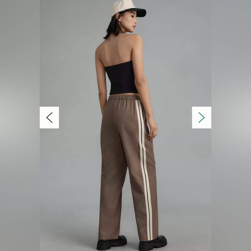 MARE MARE x Anthropologie Menswear Track Pants - Brown Houndstooth